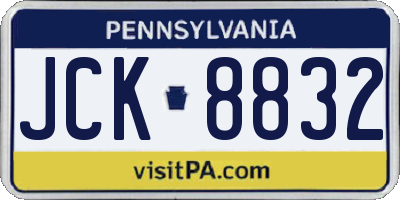 PA license plate JCK8832