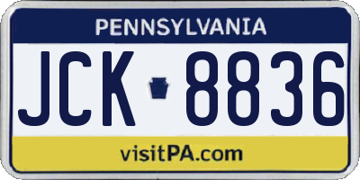 PA license plate JCK8836