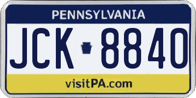 PA license plate JCK8840