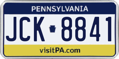 PA license plate JCK8841