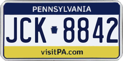 PA license plate JCK8842