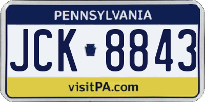 PA license plate JCK8843