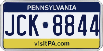 PA license plate JCK8844