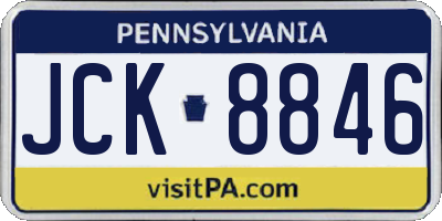PA license plate JCK8846