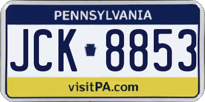 PA license plate JCK8853