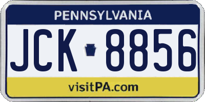 PA license plate JCK8856
