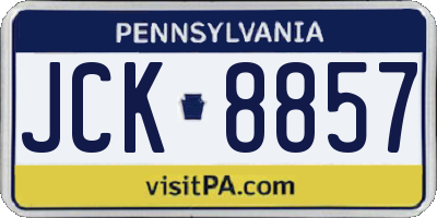PA license plate JCK8857