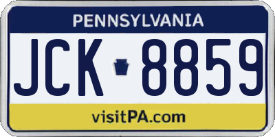 PA license plate JCK8859