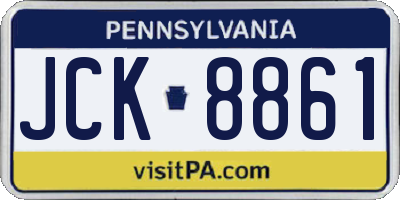 PA license plate JCK8861