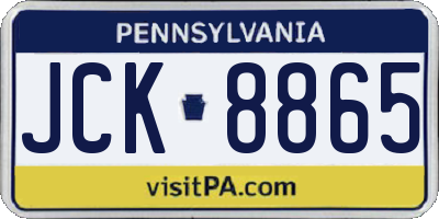 PA license plate JCK8865