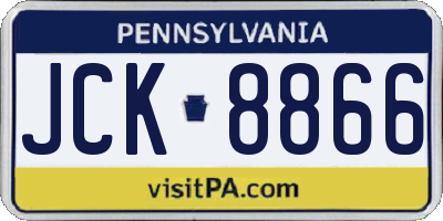 PA license plate JCK8866
