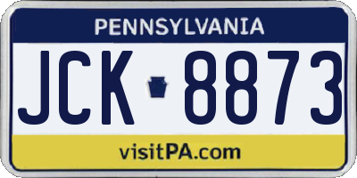 PA license plate JCK8873