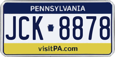 PA license plate JCK8878