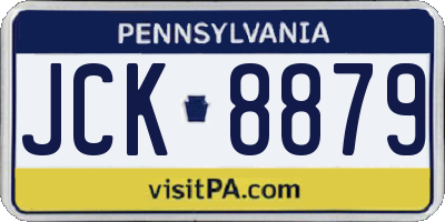 PA license plate JCK8879