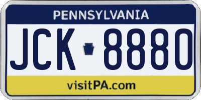 PA license plate JCK8880