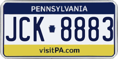PA license plate JCK8883