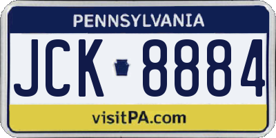 PA license plate JCK8884