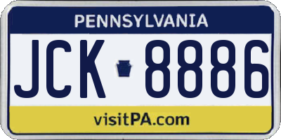 PA license plate JCK8886