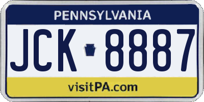 PA license plate JCK8887