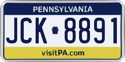 PA license plate JCK8891