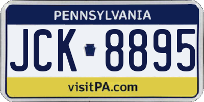 PA license plate JCK8895
