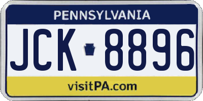 PA license plate JCK8896