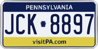 PA license plate JCK8897