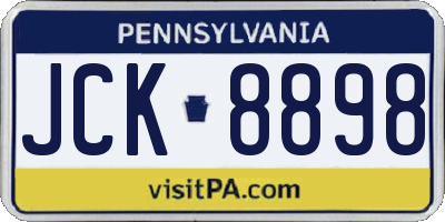 PA license plate JCK8898
