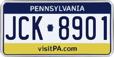 PA license plate JCK8901