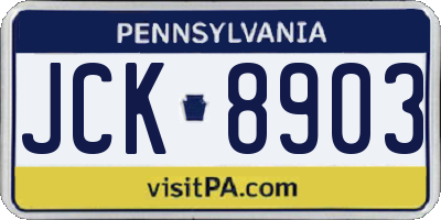 PA license plate JCK8903