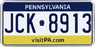 PA license plate JCK8913