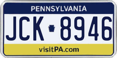 PA license plate JCK8946