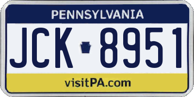 PA license plate JCK8951