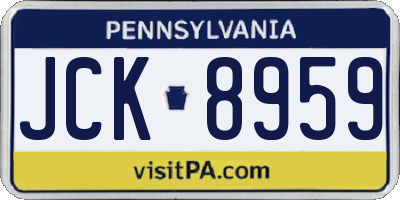 PA license plate JCK8959