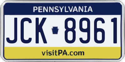 PA license plate JCK8961