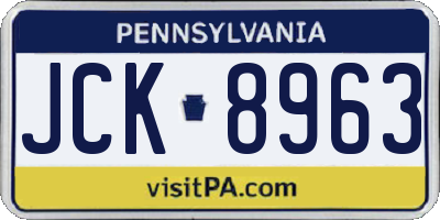 PA license plate JCK8963