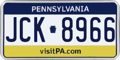 PA license plate JCK8966