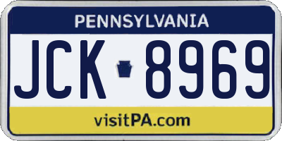 PA license plate JCK8969