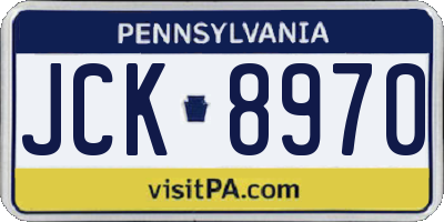 PA license plate JCK8970