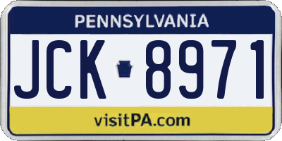 PA license plate JCK8971