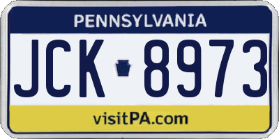 PA license plate JCK8973