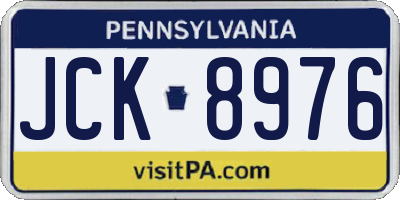 PA license plate JCK8976