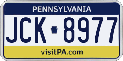 PA license plate JCK8977