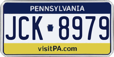 PA license plate JCK8979