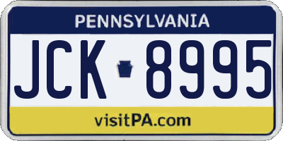 PA license plate JCK8995