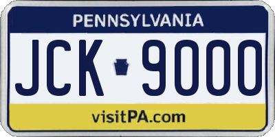 PA license plate JCK9000