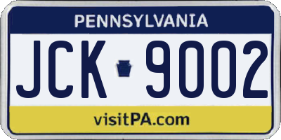 PA license plate JCK9002