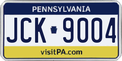 PA license plate JCK9004