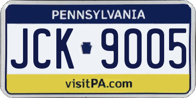 PA license plate JCK9005