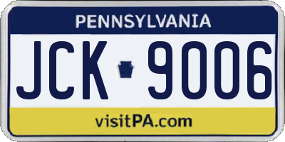 PA license plate JCK9006